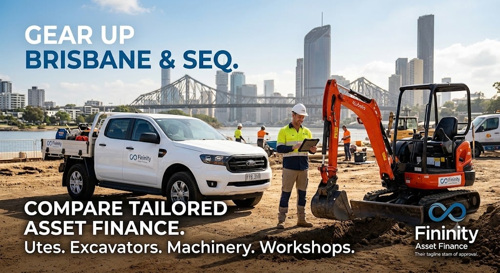 Equipment finance and commercial vehicle lending for Brisbane businesses by Fininity Asset Finance.